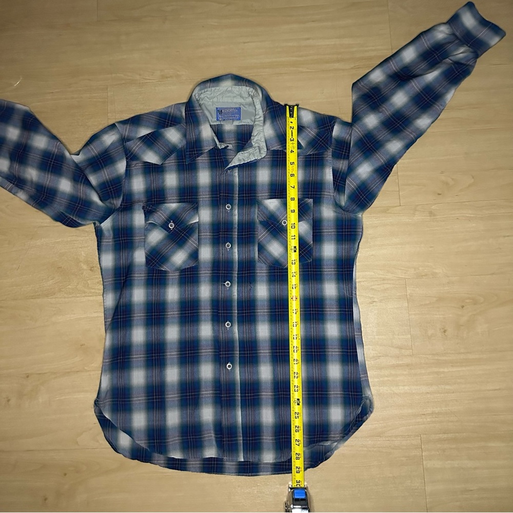 Pendleton Flannel Shirt Made in USA 100% Virgin Wool Size Large - Picture 9 of 11